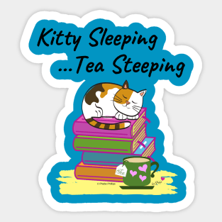 Kitty Sleeping, Tea Steeping Sticker